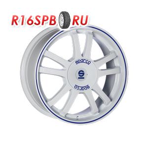 Литой диск Sparco Rally 7x16 5*100 ET 35 White + Blue Lip